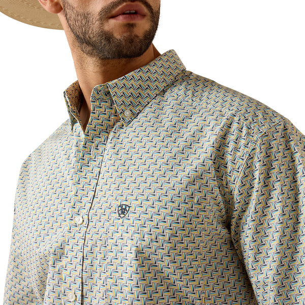 Ariat Men's Short Sleeve Pall White Geo Print Shirt