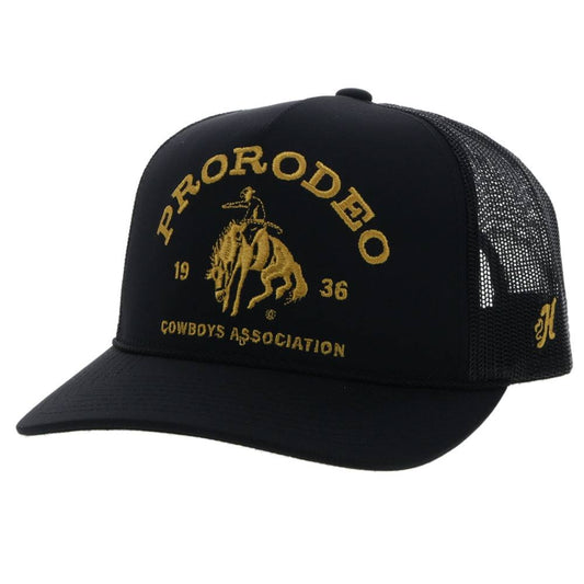 Hooey Ball Cap -  ProRodeo Black Hat with Gold Logo