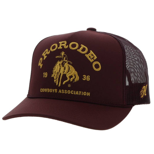 Hooey Ball Cap -  ProRodeo Maroon Hat with Gold Logo