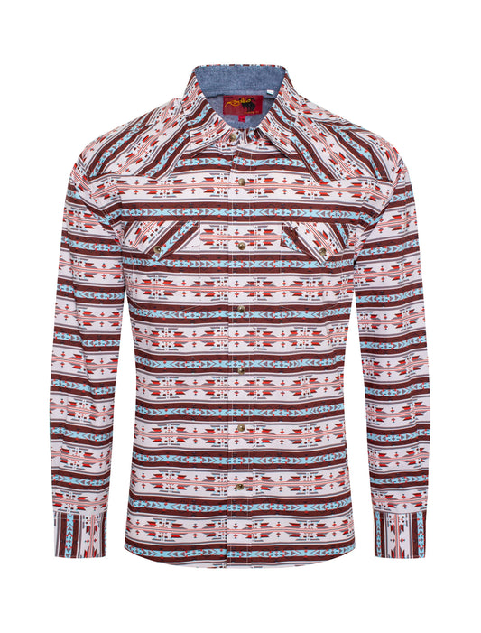 Rodeo Clothing Men's Long Sleeve Shirt - Southwest Print