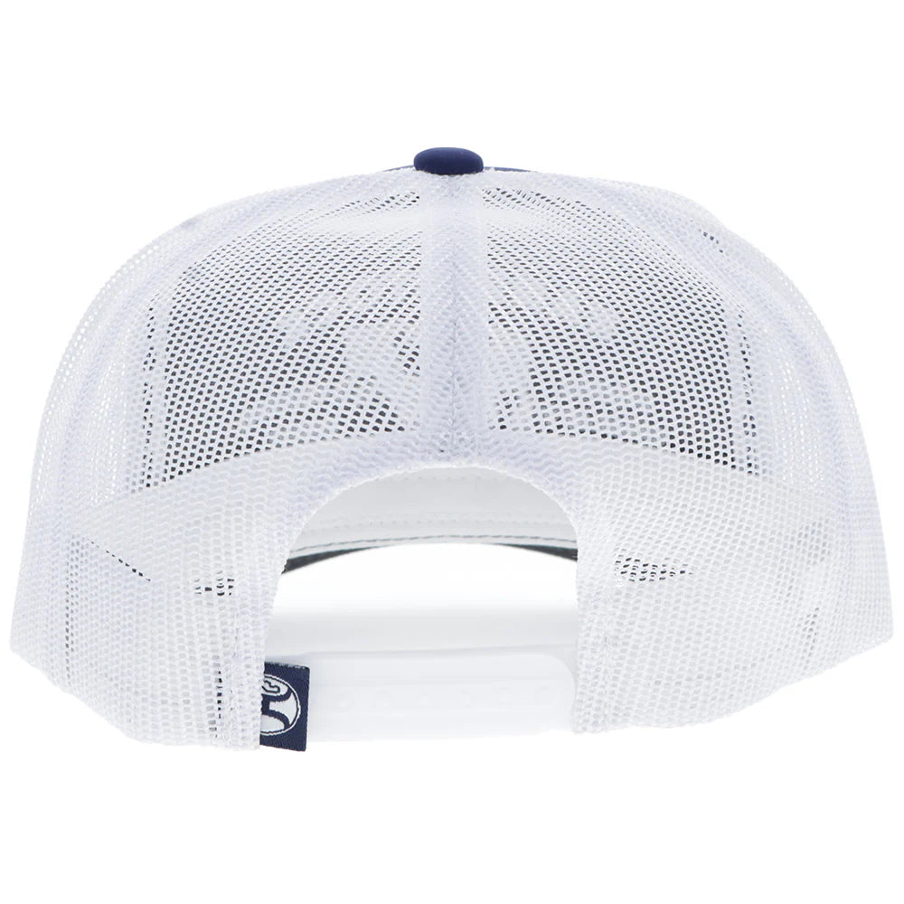 Hooey Ball Cap "Rank Stock Rodeo Company" White and Navy Blue with Embroidered Logo