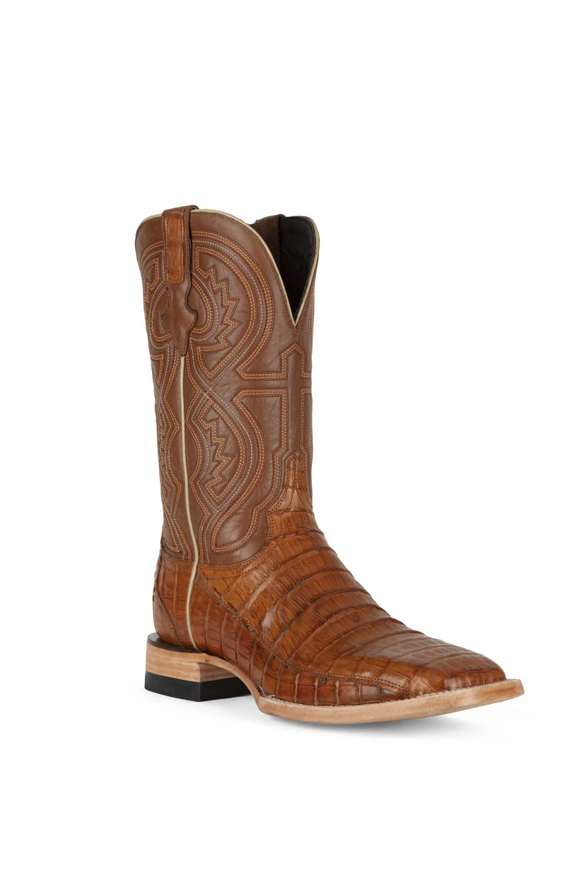 Resistol Boots Men's Tan Caiman - Square Toe