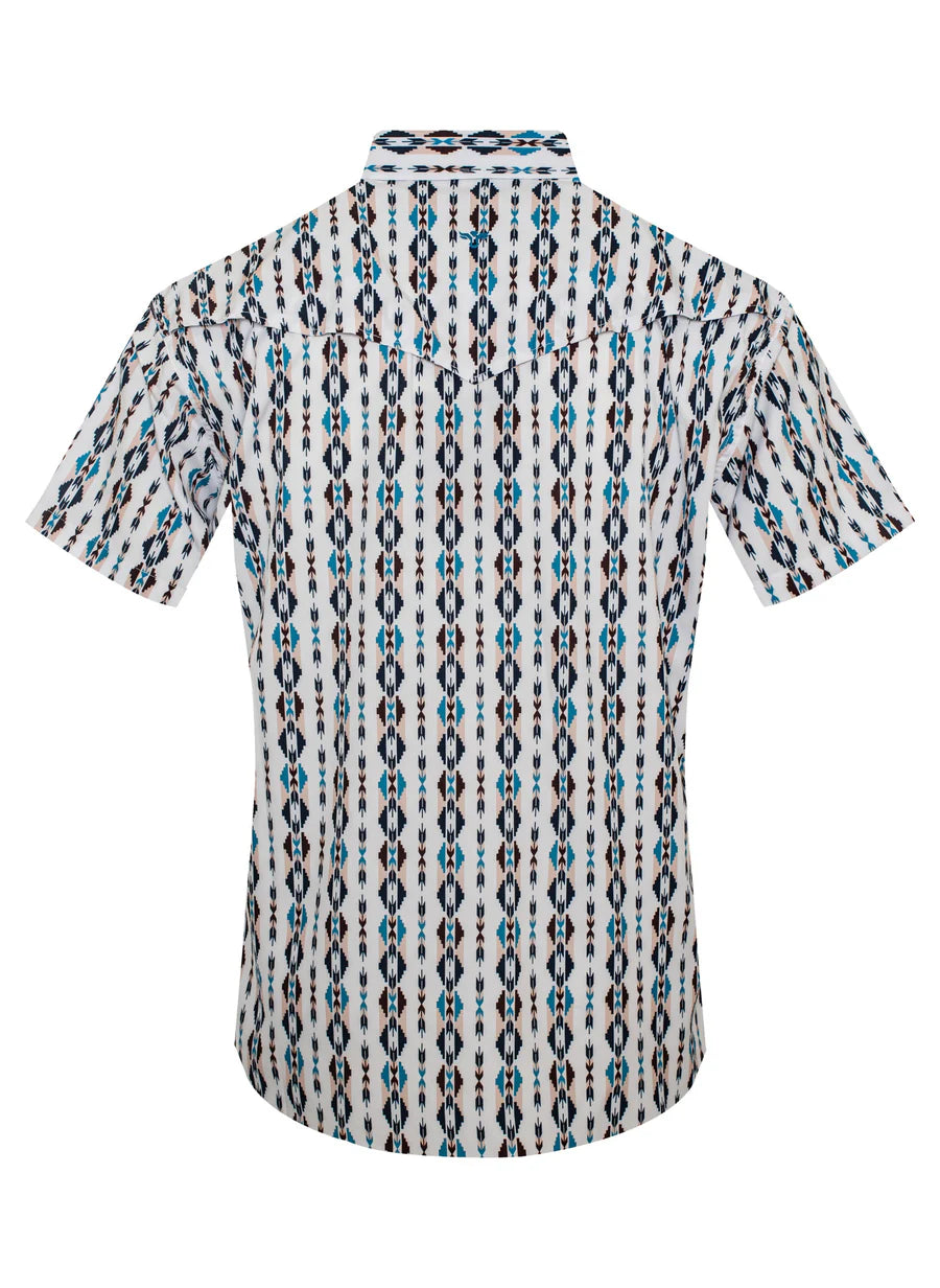 Rodeo Clothing Men's Short Sleeve Shirt - Western UPF 50+ Sun Protection Aztec Print
