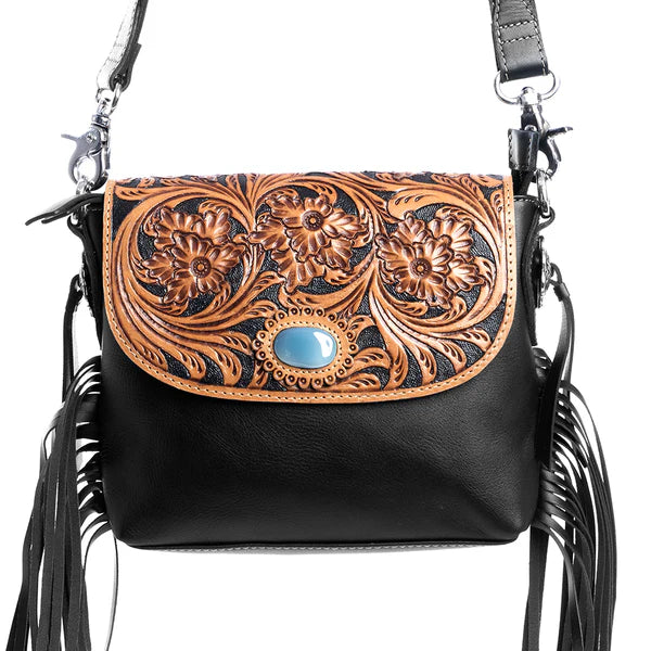 Myra Bags Ebony Delight Hand-Tooled Bag