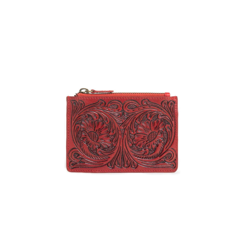 Myra Bag Bloom on the Range Credit Card Wallet in Scarlet