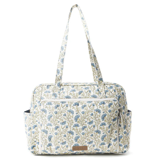 Myra Bags Royal Damask Diaper Bag Off White