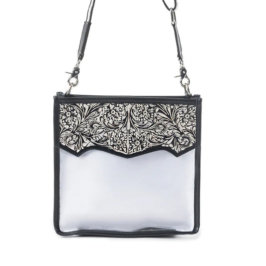 Myra Bags Pearlton Prairie Clear Bag In Black and White