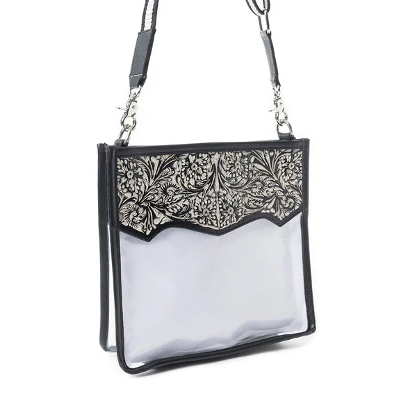 Myra Bags Pearlton Prairie Clear Bag In Black and White