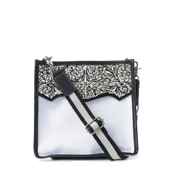 Myra Bags Pearlton Prairie Clear Bag In Black and White