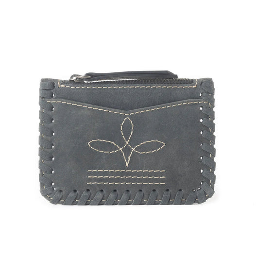 Myra Bag Outlander Edge Western Embroidered Credit Card Holder in Ash Grey