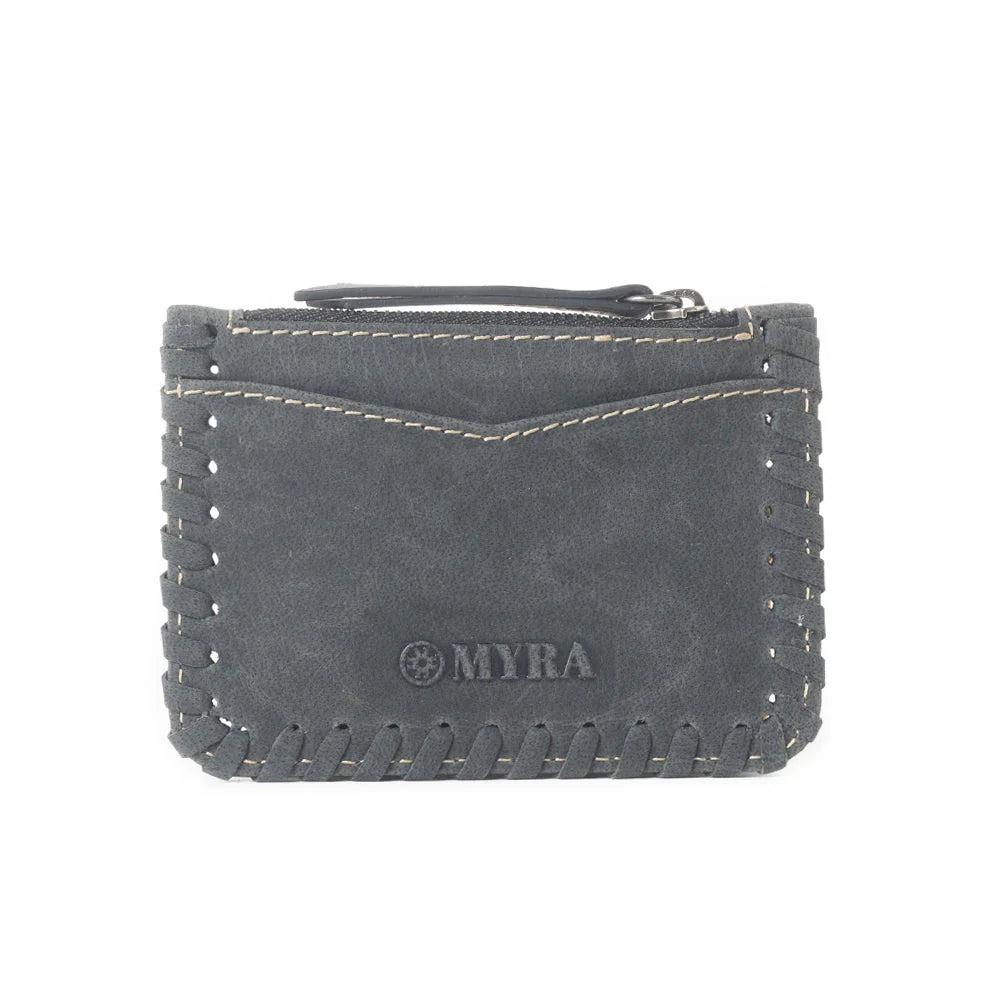 Myra Bag Outlander Edge Western Embroidered Credit Card Holder in Ash Grey