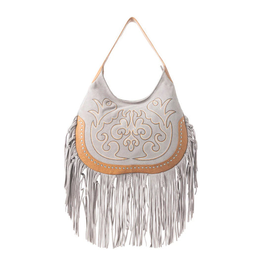 Myra Bag Sage Whisper Fringe Leather Bag