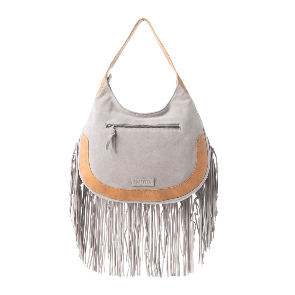Myra Bag Sage Whisper Fringe Leather Bag