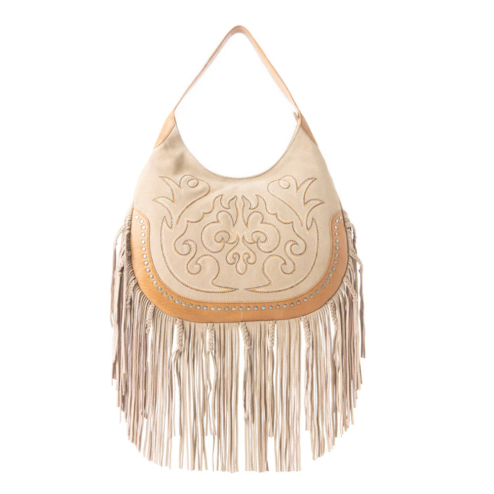 Myra Bag Sage Whisper Fringe Leather Bag