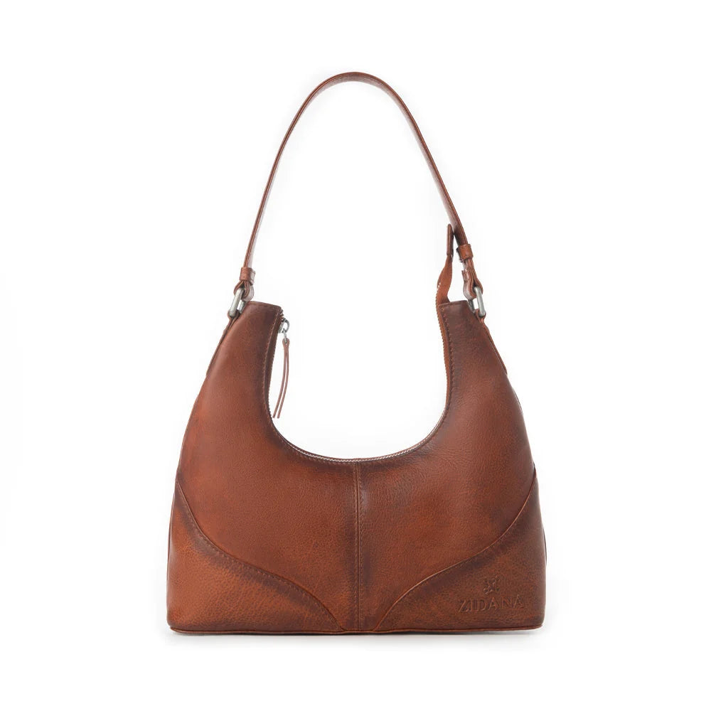 Myra Bag Myra Zidana Winchester Loop Veg Tanned Leather Shoulder Bag in Maple Glaze