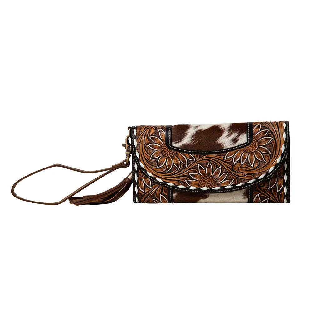 Myra Bag Sandstone Trail Hand-Tooled Wristlet Wallet