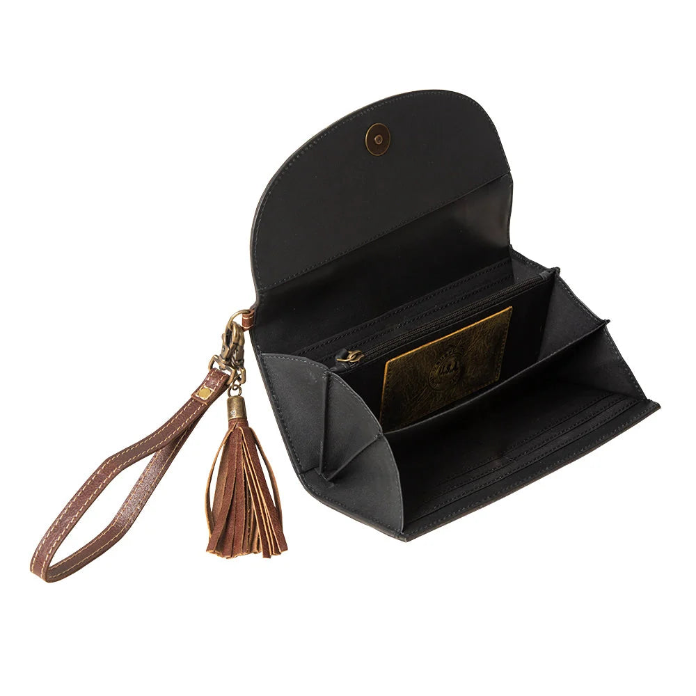 Myra Bag Sandstone Trail Hand-Tooled Wristlet Wallet