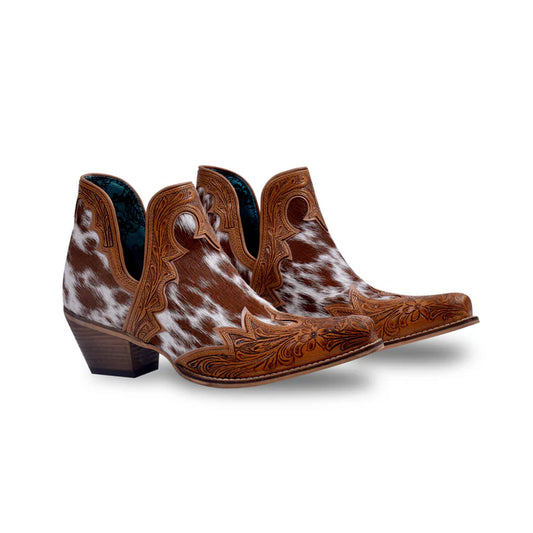 Myra Frisco Falls Hair-on Hide and Hand Tooled Booties