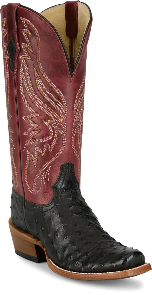 Tony Lama Women's Black Full Quill Ostrich Boot