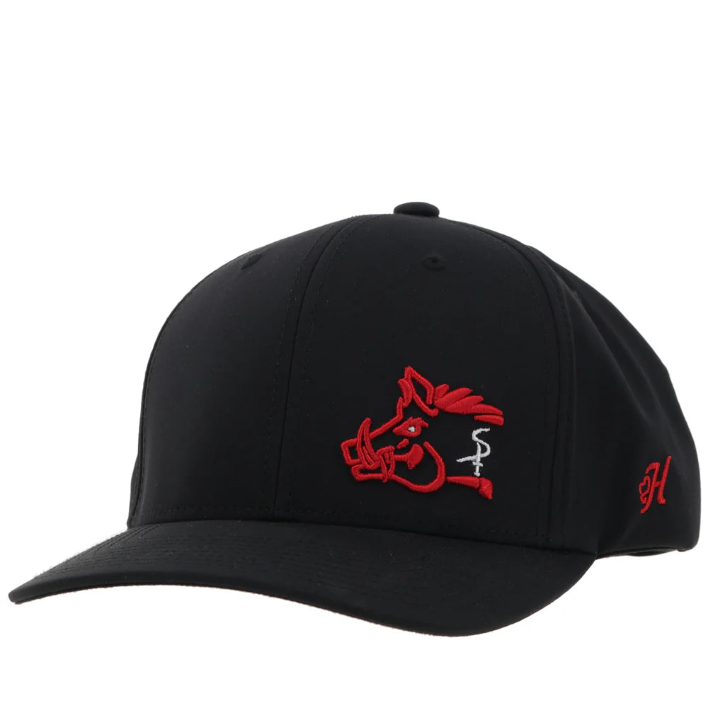 Hooey Ball Cap "Sniper Pig" Hat Black with Red and White Logo