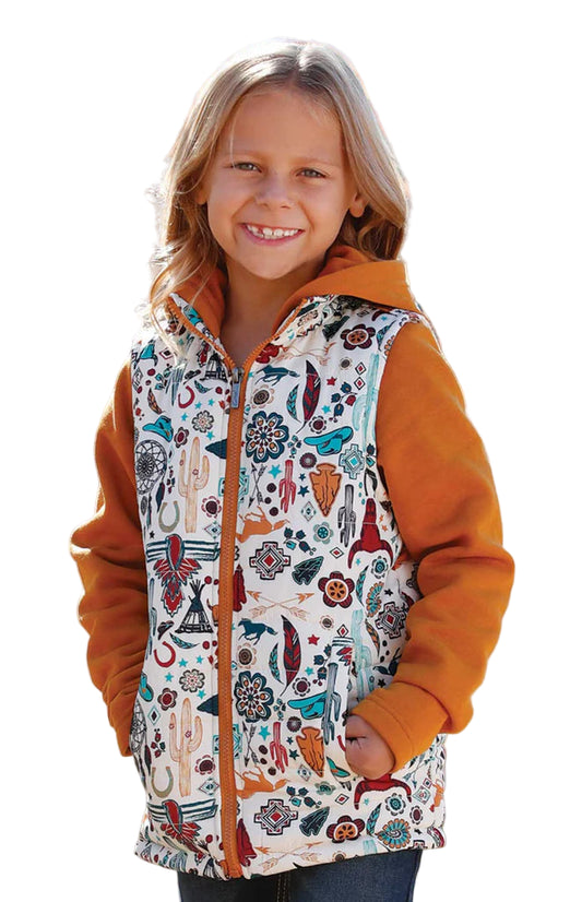 Cruel Girls Western Print Quilted Hybrid Jacket
