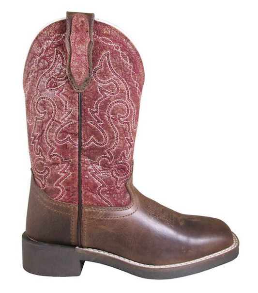 Smoky Mountain Children's Odessa Brown Oil Distress & Vintage Red Boots