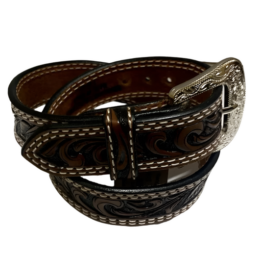 Ranger Belt Kid's Leather Tooled Belt