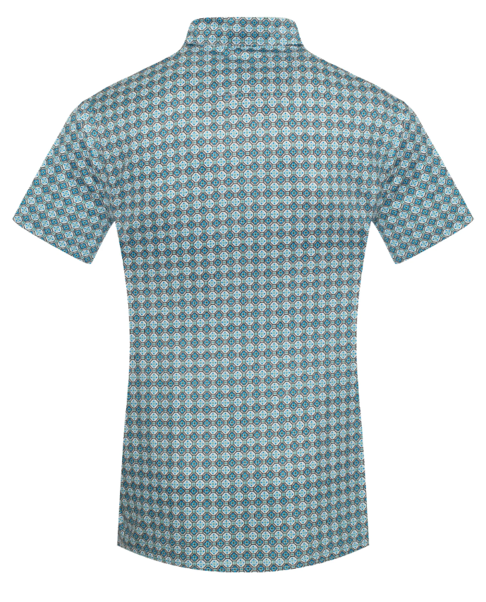 Rodeo Clothing Men's Short Sleeve Aztec Printed Polo Shirt