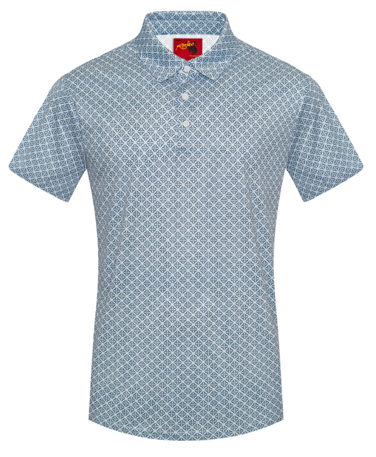 Rodeo Clothing Men's Short Sleeve Aztec Printed Polo Shirt