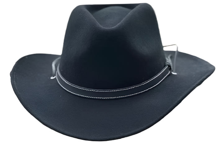 Lone Star Black Tycoon Felt Hat Nacogdoches with Stampede Strings