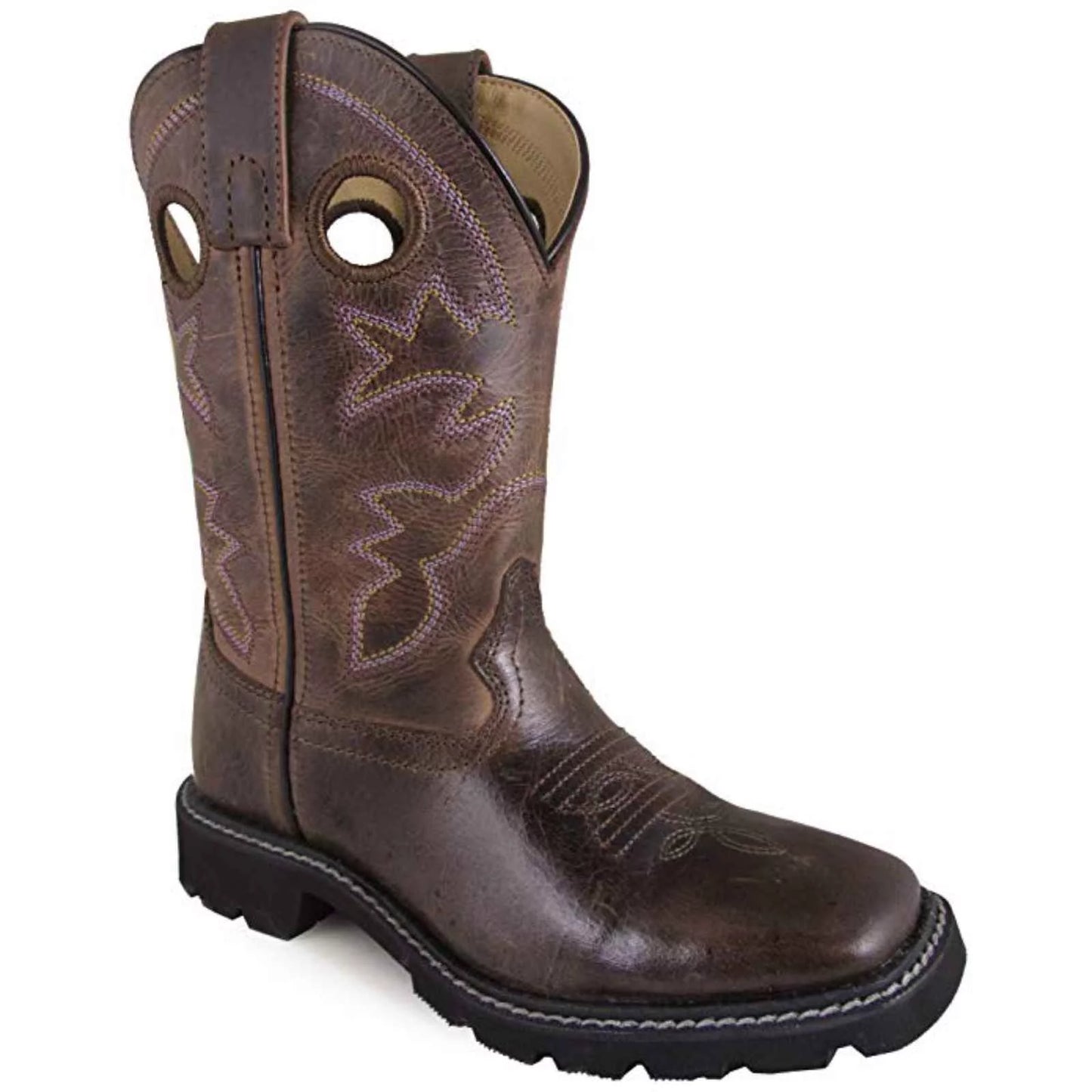 Smoky Mountain Kid's Stampede Brown Waxed Distressed Cowboy Boots