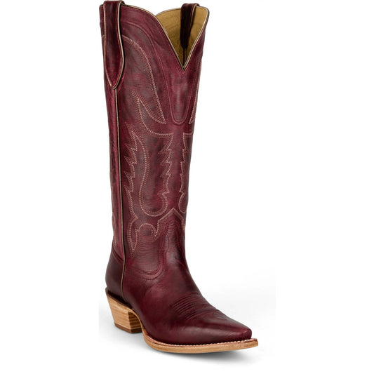 Tony Lama Women's Jess 15" Western Wine Goat Boot