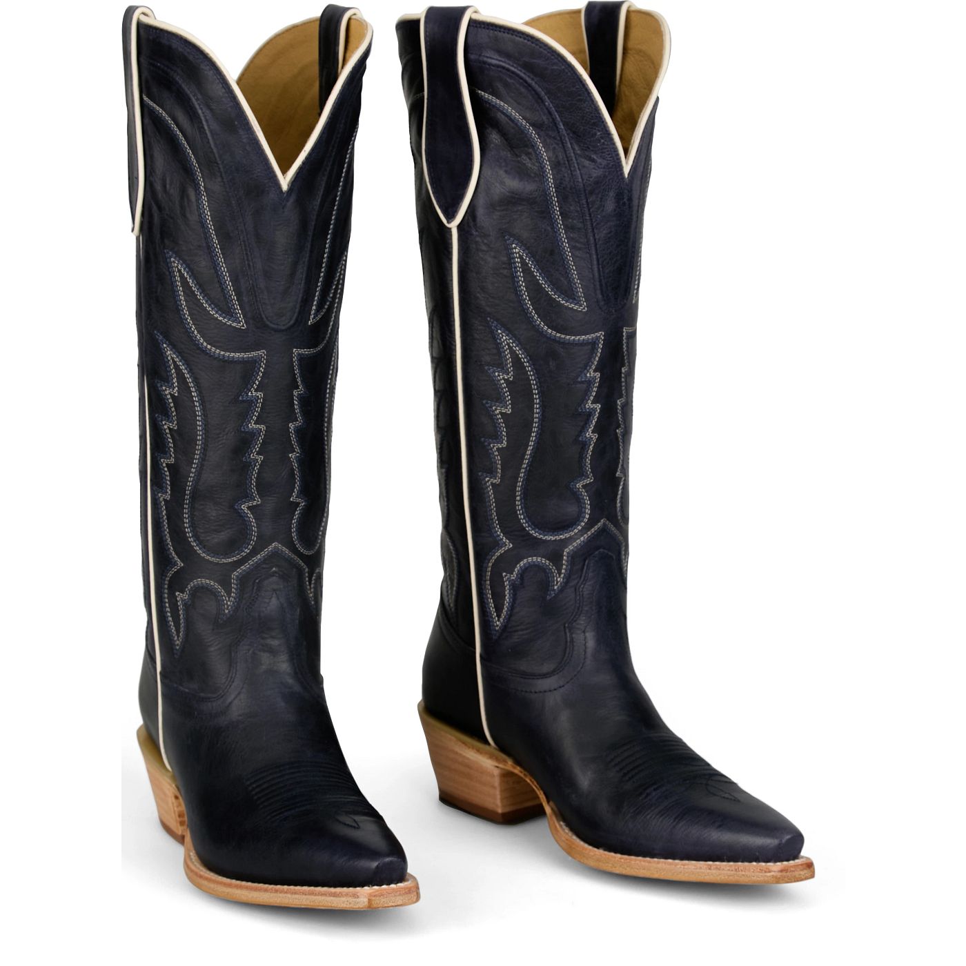 Tony Lama Women's Jess 15" Western Navy Goat Boot