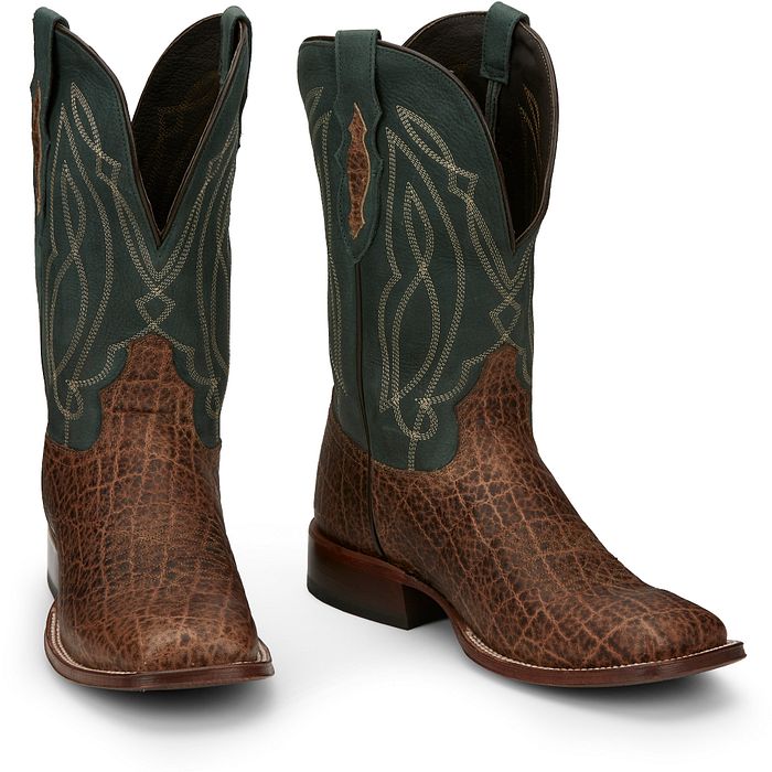 Tony Lama Men's Boots - Tapadera Square Toe with Green Top