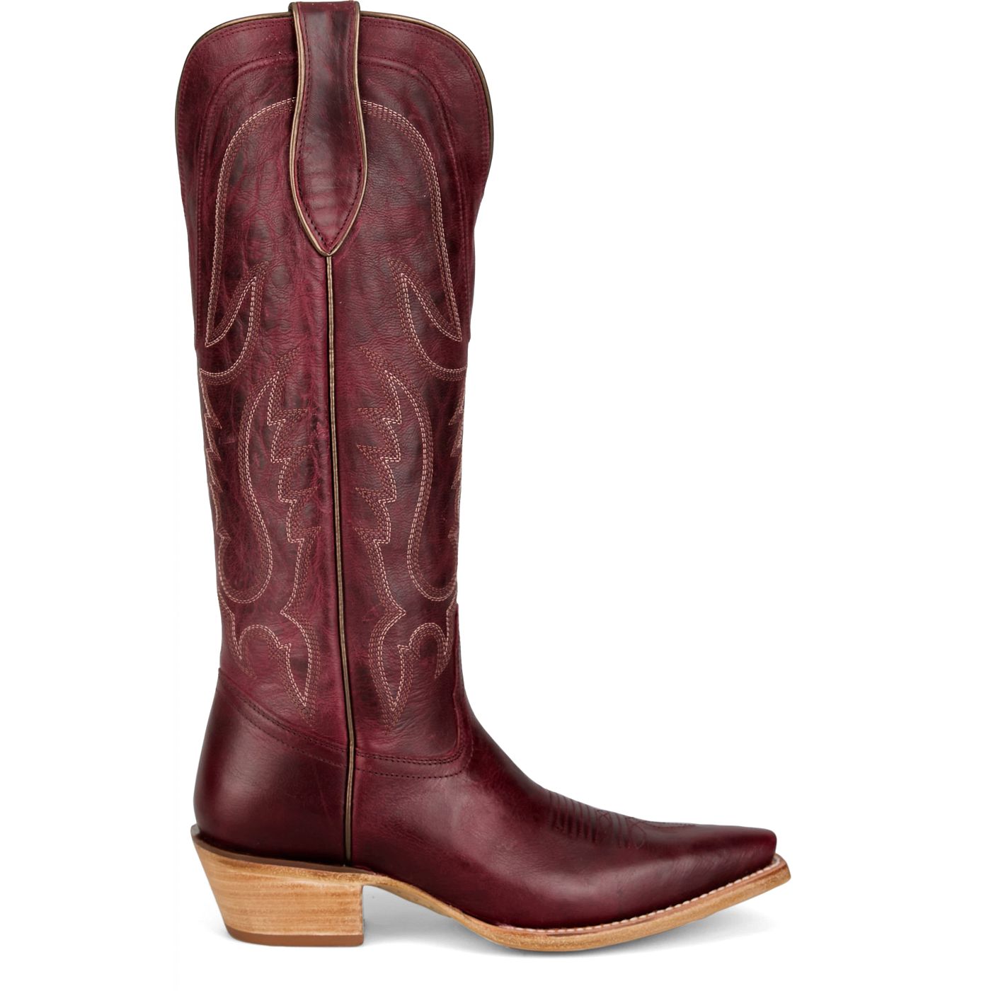 Tony Lama Women's Jess 15" Western Wine Goat Boot