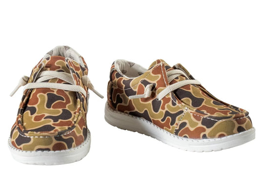 Twister Casual Shoes Boys Dutton Camo Lace Closure Rust