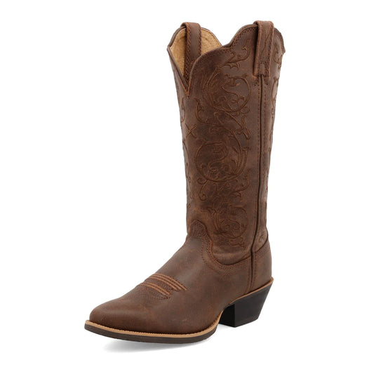 Twisted X Women's Brown R Toe With Brown Embroidery on Top Boots