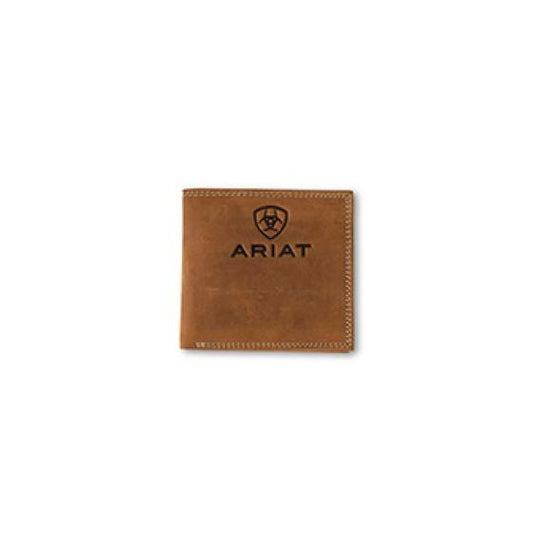 Ariat Medium Brown Men's Embossed Bi-Fold Wallet