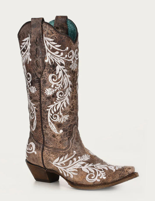 Corral Women's Glow in the Dark Feather Floral Style Boot