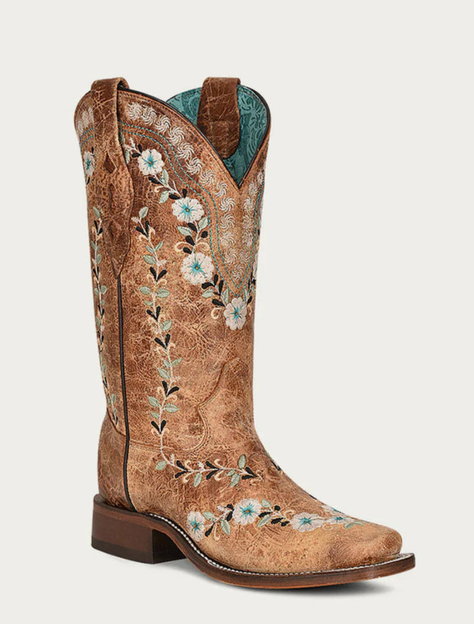 Corral Women's Glow in the Dark Floral Embroidered Boots