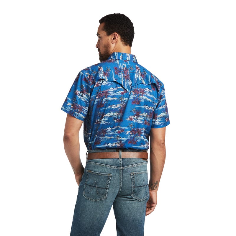 Ariat Men's Short Sleeve VentTek Island Print Western Fitted Shirt