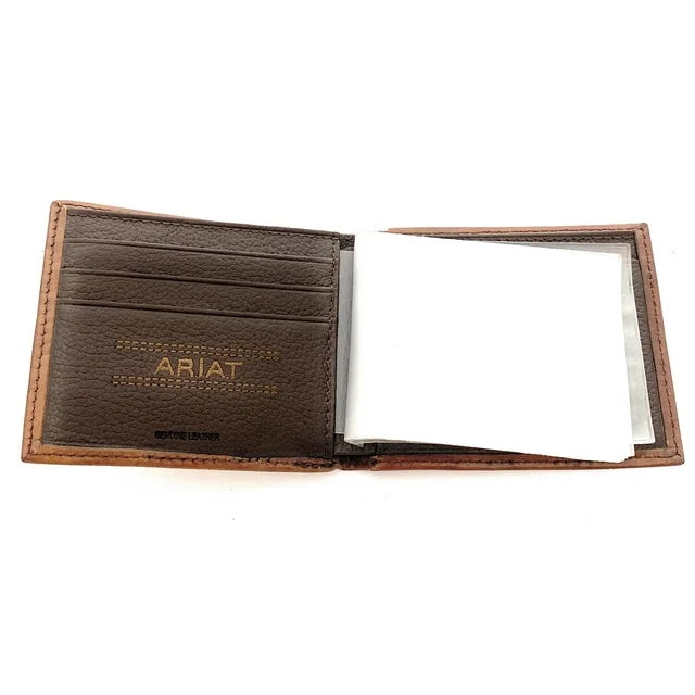 Ariat Floral Embossed Brown Bi-Fold Wallet