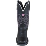 Smoky Mountain Girl's Rockin Heart Black Leather Cowboy Boots