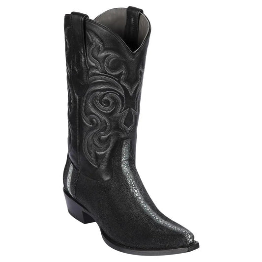 Los Altos Men's Boots - Black Genuine Rowstone Stingray Snip Toe