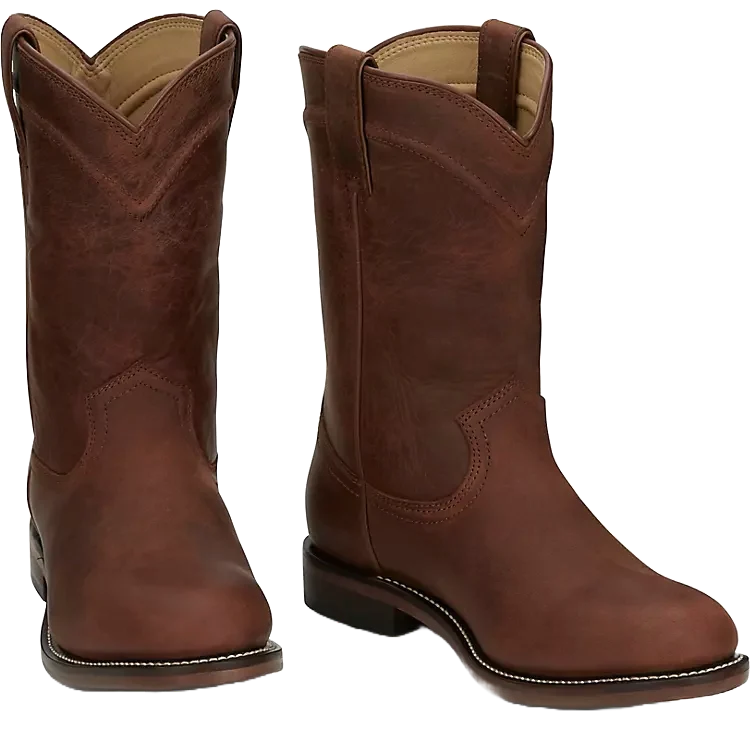 Justin Men's Braswell Water Buffalo Leather Brown Boots