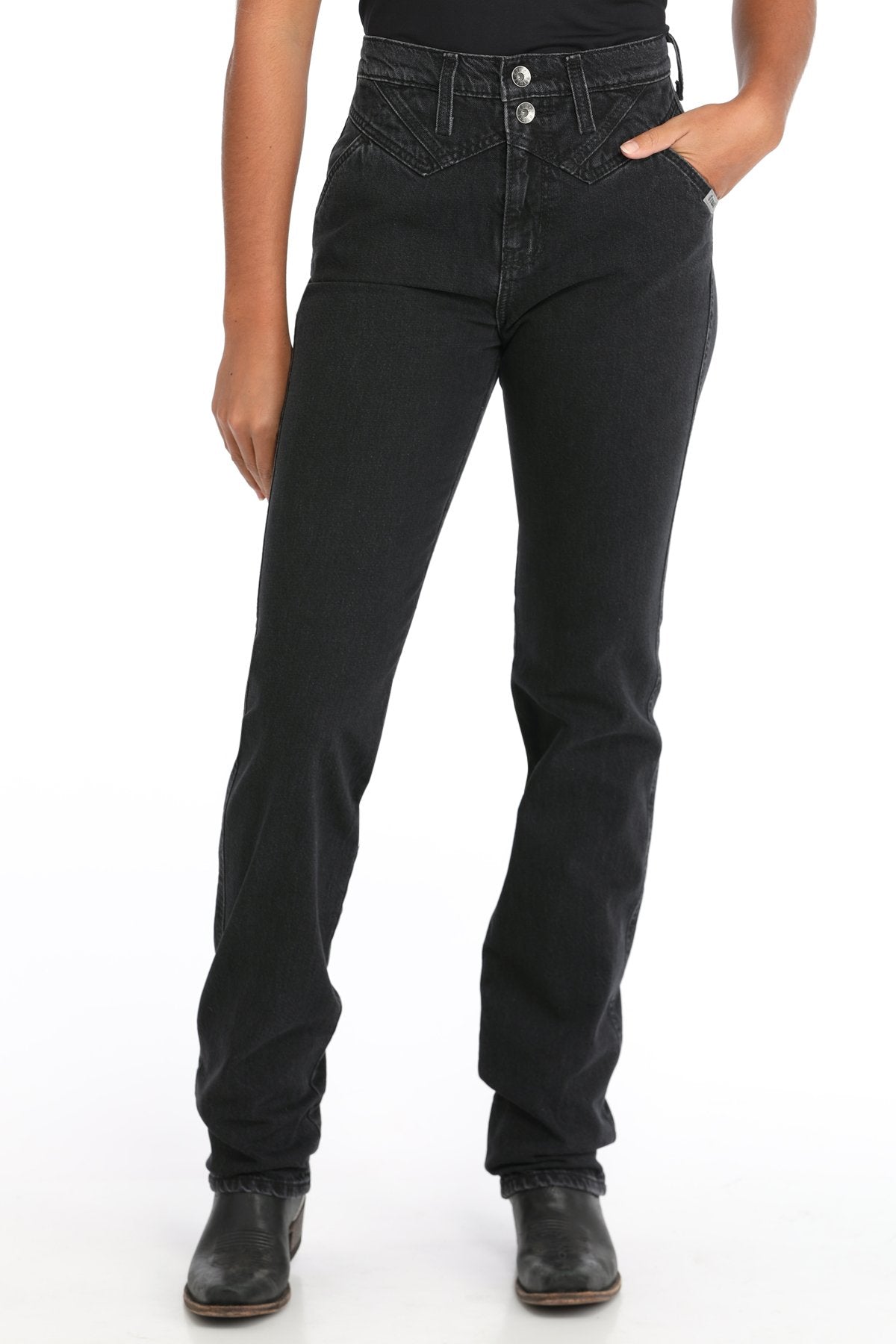 Cruel Denim Women's Quinn Bareback Taper Pant - Black