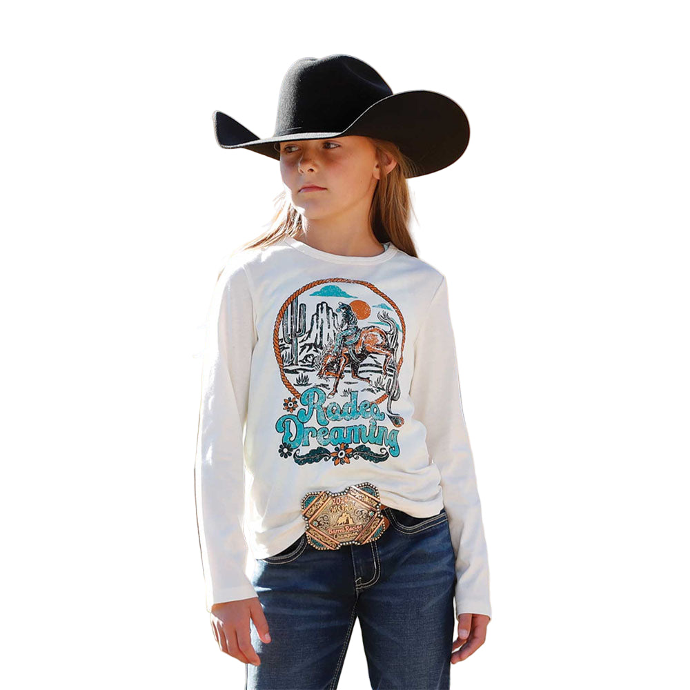 Cruel Girls Girl’s Long Sleeve T-Shirt – “Rodeo Dreaming” Cream