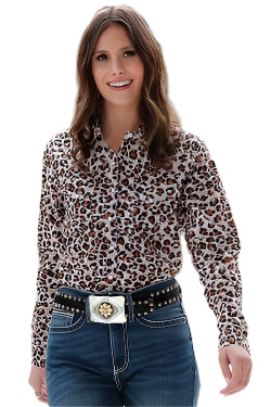 Cruel Denim Women's Long Sleeve Shirt - Leopard Print