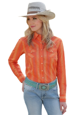 Cruel Denim Women's Long Sleeve Shirt - Orange Print