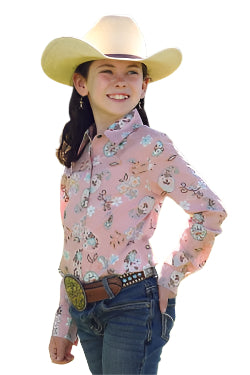 Cruel Girls Floral Print Snap Front Western Shirt - Pink